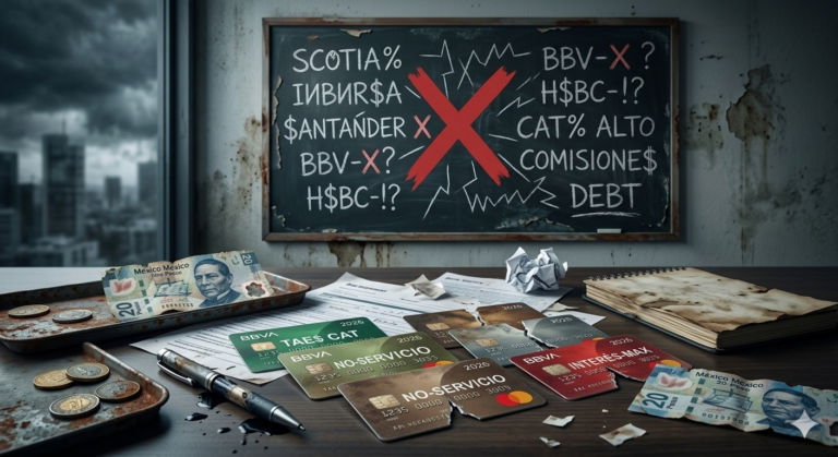 Las peores tarjetas de crédito en México (y por qué evitarlas)